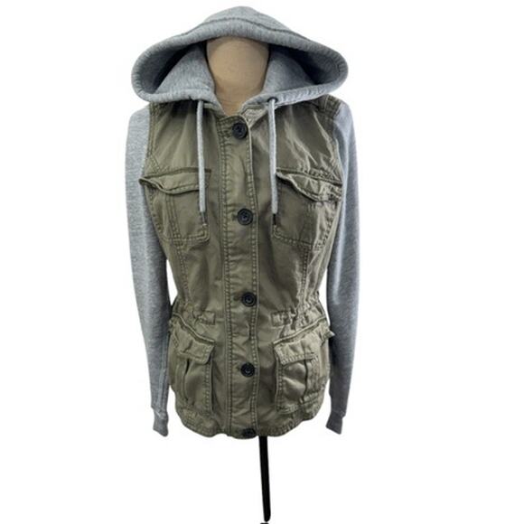 "Abercrombie & Fitch"Women's Rugged Jacket SZ M Hooded Preppy Bella Swan Tomboy - Picture 4 of 11